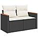 Set Divano da Giardino  8 Pezzi con Cuscini Nero Rattan Acacia, Set da Pranzo da Giardino  3 Pezzi con Cuscini Nero Rattan Acacia - Foto miniatura 5