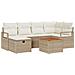 Set divano da giardino 7 pezzi con cuscini beige polyrattan,  Divano da giardino 2 posti con cuscini beige polyrattan - Foto miniatura 1