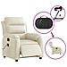 Poltrona Massaggiante Elettrica Reclinabile Crema Similpelle - Foto miniatura 6
