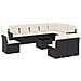 Set Divani da Giardino 11 pz con Cuscini in Polyrattan Nero - Foto miniatura 1
