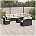 Set Divani da Giardino 11 pz con Cuscini in Polyrattan Nero - Foto miniatura 2