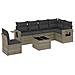Set Divani da Giardino 7 pz con Cuscini Grigio in Polyrattan - Foto miniatura 1