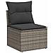 Set Divani da Giardino 7 pz con Cuscini Grigio in Polyrattan - Foto miniatura 5