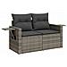 Set Divani da Giardino 7 pz con Cuscini Grigio in Polyrattan - Foto miniatura 8