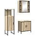 Set di mobili da bagno 3 pezzi Rovere Sonoma in legno ingegnerizzato - Foto miniatura 1