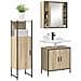Set di mobili da bagno 3 pezzi Rovere Sonoma in legno ingegnerizzato - Foto miniatura 3