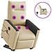 Poltrona Alzapersona Massaggiante Elettrica Crema in Tessuto - Foto miniatura 1