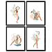 Set Di 4 Stampe Poster Di Figure Femminili Toni Pastello E Mix Floreale Le Donne In Posa Schizzo La Donna Dell'illustrazione Stampe Senza Cornice A4 - Foto miniatura 1