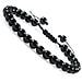 Bracciale In Ossidiana Nera 6mm - Bracciale Regolabile Fatto A Mano Con Perle Di Ematite - Foto miniatura 4
