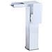 Rubinetto per lavabo da bagno, Blackswan, tipo M299, modello alto bianco con bocca a cascata e LED, misura 24 cm - Foto miniatura 1