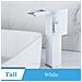 Rubinetto per lavabo da bagno, Blackswan, tipo M299, modello alto bianco con bocca a cascata e LED, misura 24 cm - Foto miniatura 3