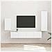 Set mobile TV Montaggio a parete 4 pcs Bianco Legno multistrato - Foto miniatura 2