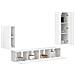Set mobile TV Montaggio a parete 4 pcs Bianco Legno multistrato - Foto miniatura 3