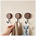 Ganci Sopraporta 4 Pezzi Noce+nero — Ganci Abs Senza Fori, Montaggio Senza Danni, Portata 5-10kg - Foto miniatura 6