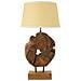 Lampada Da Tavolo Kepala In Legno Di Teak Naturale Con Paralume In Lino Ø 35 Cm - Foto miniatura 1