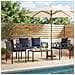 Set Mobili da Esterno 4 pcs Grigio e Blu Navy polyrattan - Foto miniatura 2