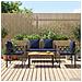 Set Mobili da Esterno 4 pcs Grigio e Blu Navy polyrattan - Foto miniatura 3