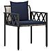 Set Mobili da Esterno 4 pcs Grigio e Blu Navy polyrattan - Foto miniatura 4