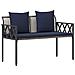 Set Mobili da Esterno 4 pcs Grigio e Blu Navy polyrattan - Foto miniatura 5