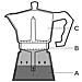 Caffettiera Moka 3 Tazze Classica Welkhome Caffà¨ Espresso Fatto In Casa Manico Plastica - Foto miniatura 3