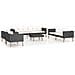 Set Divani da Giardino 5 pz con Cuscini in Polyrattan Nero - Foto miniatura 1