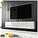 Kane - Mobile Tv Sospeso / Stile Scandinavo / Tavolino Tv Per Salotto / Porta Tv A Parete / Opzionali Luci Led (140 Cm, Bianco Opaco / Bianco Lucido, Con Led)  - Foto miniatura 3