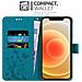 Cadorabo Custodia Compatibile Con Apple Iphone 12 Mini (5,4"" Zoll) In Blu Fiore - Coperchio Protettivo In Design Floreale Con Chiusura Magnetica, Funzione Stand E Slot Per Carte - Foto miniatura 3