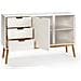 Credenza Baku 3 Cassetti E 2 Porte Bianco, Pino Massiccio, 140 Cm Larghezza - Foto miniatura 2