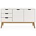 Credenza Baku 3 Cassetti E 2 Porte Bianco, Pino Massiccio, 140 Cm Larghezza - Foto miniatura 3