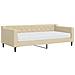 Divano Letto Con Materasso Crema 90x200 Cm In Tessuto - Foto miniatura 1