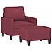 Poltrona Con Poggiapiedi Rosso Vino 60 Cm In Tessuto - Foto miniatura 3