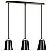 Lampada A Sospensione Bolero - Nero - Acciaio Verniciato A Polvere, Legno - 66x100x14 Cm - Foto miniatura 1