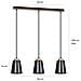 Lampada A Sospensione Bolero - Nero - Acciaio Verniciato A Polvere, Legno - 66x100x14 Cm - Foto miniatura 3