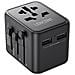 ADATTATORE UNIVERSALE TRAVEL BK US /EU /AUS /UK PLUGS 2*USB PORTS - Foto miniatura 1