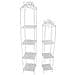 Set 2 Scaffali 4 E 3 Ripiani In Alluminio Bianco Antico Giada - Foto miniatura 1