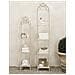Set 2 Scaffali 4 E 3 Ripiani In Alluminio Bianco Antico Giada - Foto miniatura 2