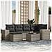 Set Divani Da Giardino 7pz Con Cuscini Grigio Chiaro Polyrattan - Foto miniatura 1