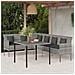 Set da Pranzo da Giardino 2 pz con Cuscini in Polyrattan Grigio - Foto miniatura 2