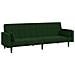 Divano Letto a 2 Posti con 2 Cuscini Verde Scuro in Velluto - Foto miniatura 1