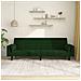 Divano Letto a 2 Posti con 2 Cuscini Verde Scuro in Velluto - Foto miniatura 2