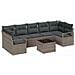 Set Divano da Giardino a 8 Pezzi con Cuscini Rattan Grigio,  Divano da Giardino a Due Posti con Spazio di Stoccaggio e Cuscini Rattan Grigio - Foto miniatura 1