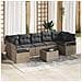 Set Divano da Giardino a 8 Pezzi con Cuscini Rattan Grigio,  Divano da Giardino a Due Posti con Spazio di Stoccaggio e Cuscini Rattan Grigio - Foto miniatura 2