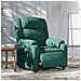 Poltrona Elettrica Reclinabile Verde Scuro in Tessuto - Foto miniatura 2