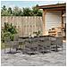 Set da Pranzo da Giardino 9 Pezzi con Cuscini Grigio in Polyrattan - Foto miniatura 4