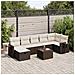 Set Divani da Giardino 8 pz con Cuscini Marrone in Polyrattan - Foto miniatura 2