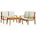 Set Mobili da Giardino 3pz con Cuscini Legno Massello di Acacia - Foto miniatura 1