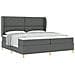 Letto Box Spring con Materasso Grigio Scuro 200x200 cm Tessuto - Foto miniatura 1