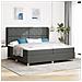 Letto Box Spring con Materasso Grigio Scuro 200x200 cm Tessuto - Foto miniatura 2