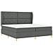 Letto Box Spring con Materasso Grigio Scuro 200x200 cm Tessuto - Foto miniatura 3