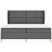 Letto Box Spring con Materasso Grigio Scuro 200x200 cm Tessuto - Foto miniatura 7